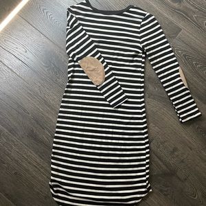 Monteau Long Sleeve Striped Dress Elbow sz xs